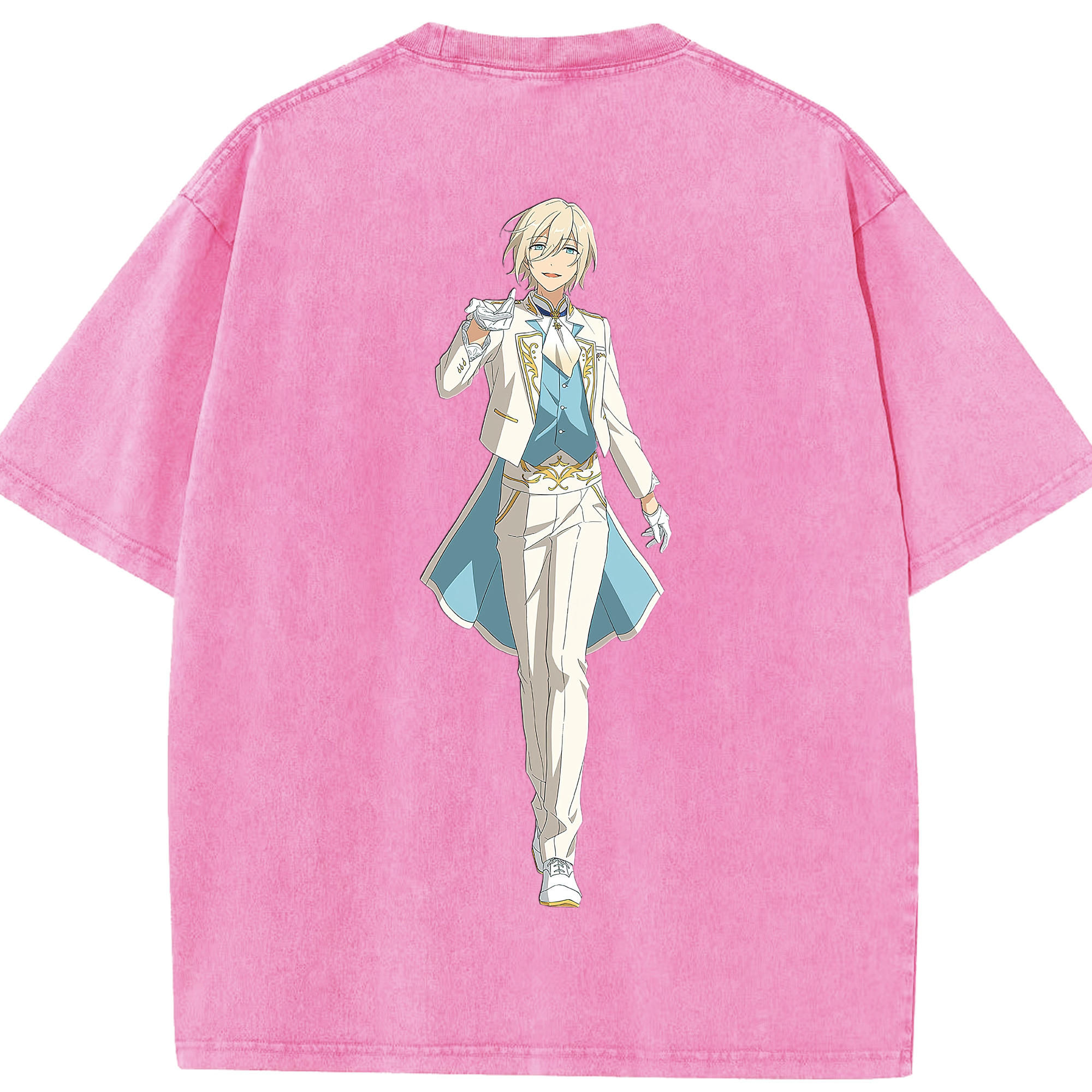 （画像用） あんさんぶるスターズ! Ensemble Stars 綿100% ヴィンテージ風 半袖Tシャツ（背面プリント）